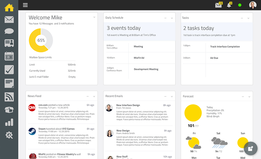 Hosting Control Panel user interface