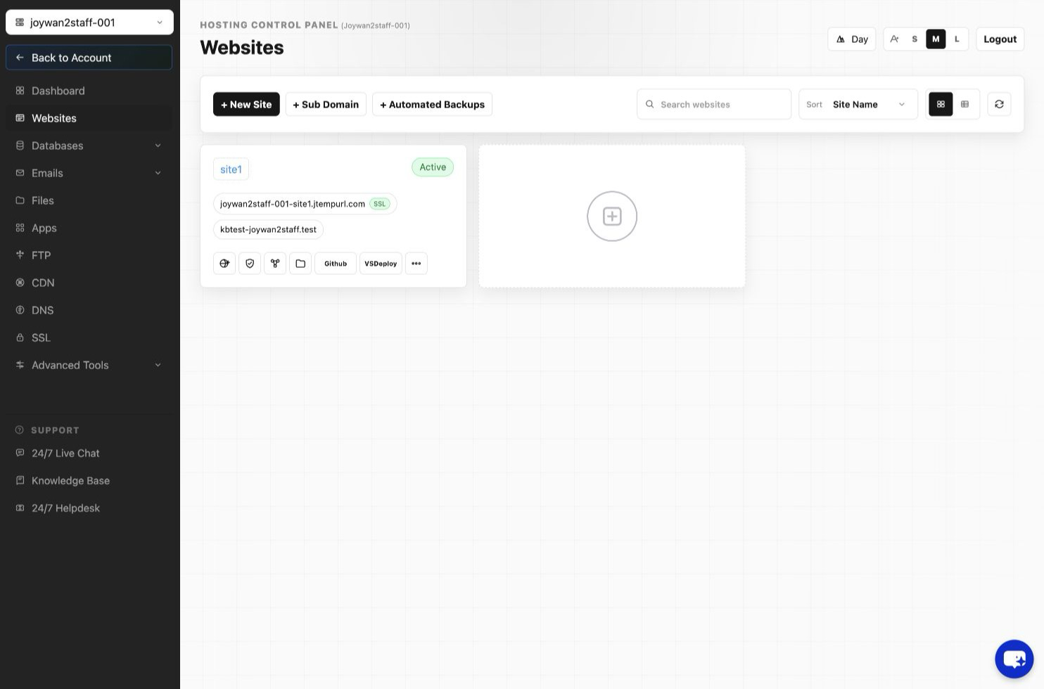 Current Control Panel screen